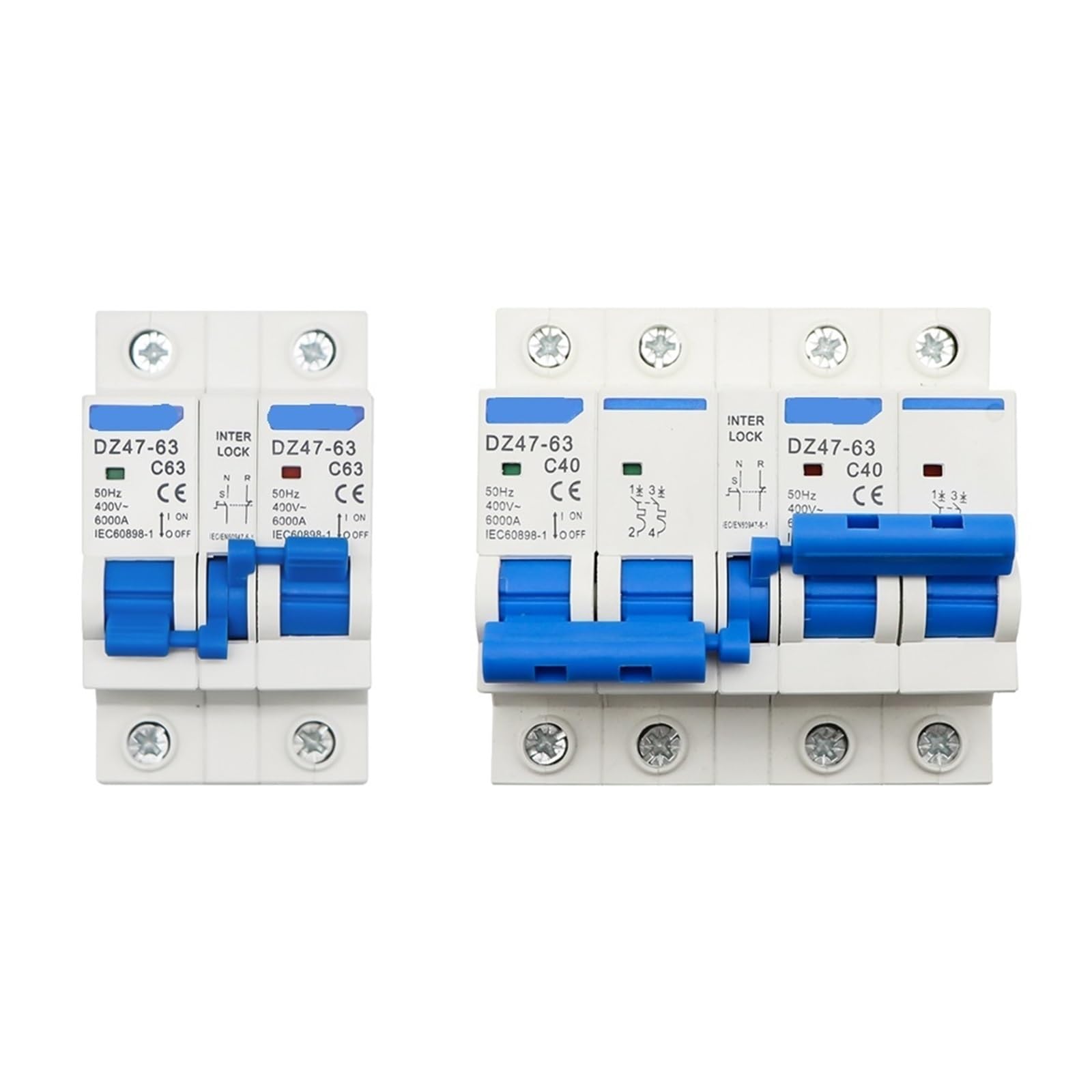 Interrupteur d'isolation double puissance AC 32A rail Din
