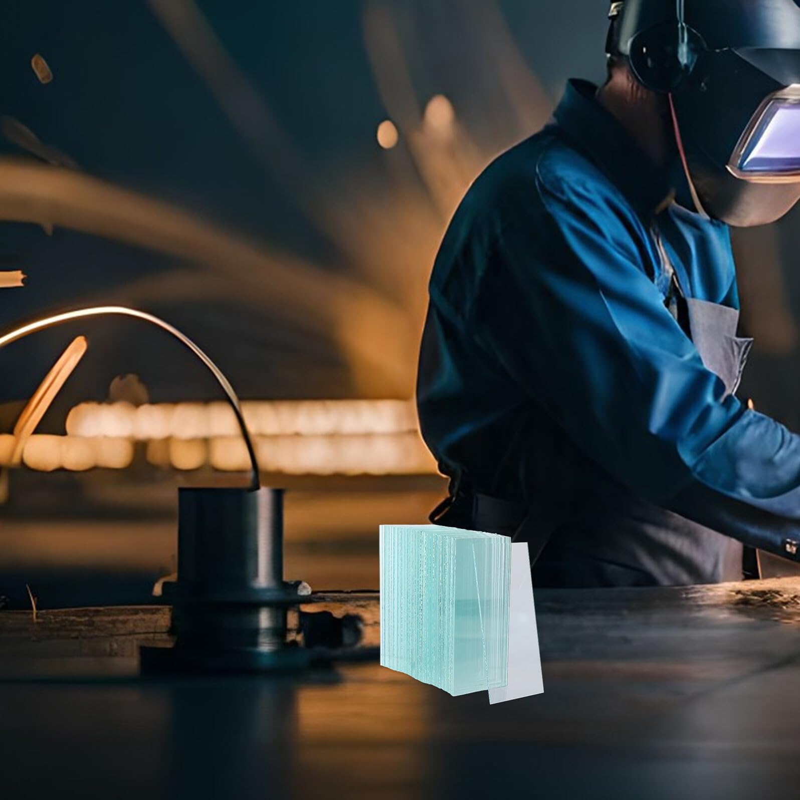 Lenti Protettive Accessorio per Casco da Saldatura in Vetro Trasparente 100 Pezzi e Multi-funzionali per da Saldatura Leggeri per Taglio