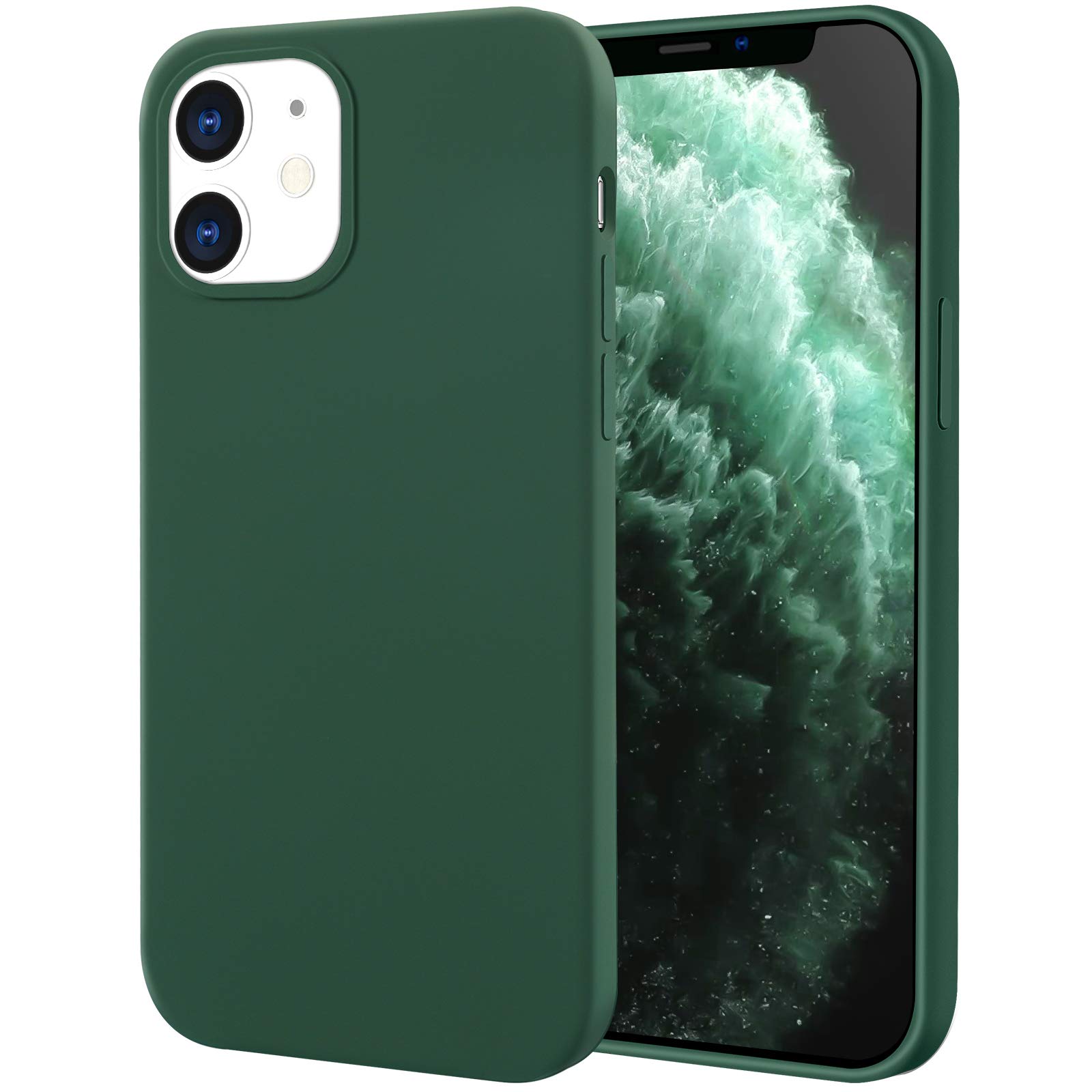HPDUNO iPhone 12 Silicone Case iPhone 12 Pro Cover, Liquid Silicone Full Body Cases, Anti-Scratch Anti-fingerprint Shockproof Soft Basic Case for iPhone 12 & iPhone 12 Pro 6.1 inch (Green)