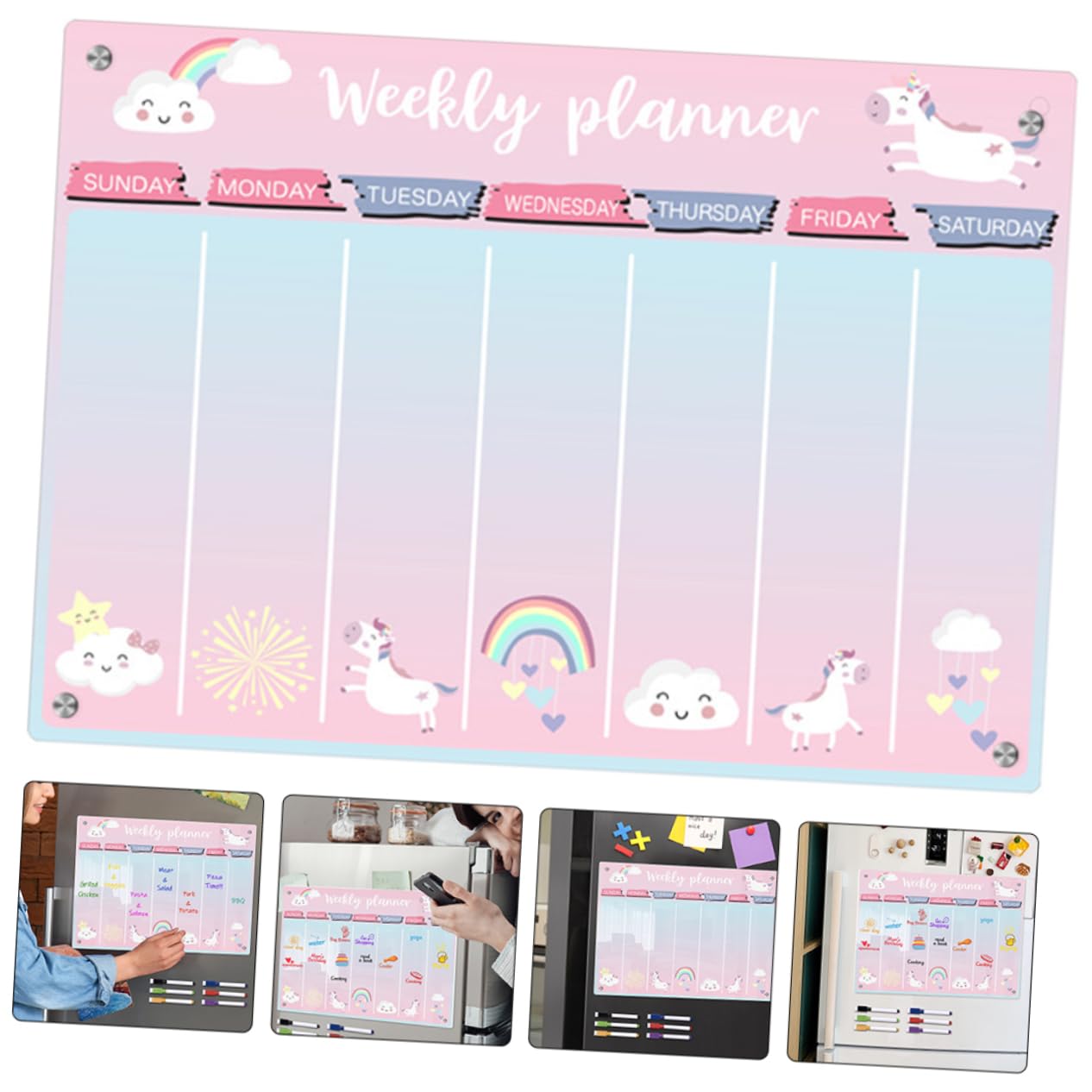 Tofficu Magnetische Kühlschranktafel Transparente Tagesplantafel Wöchentliches Acryl-whiteboard Trocken Abwischbare Nachrichtentafel Magnetische Planertafel Für Küche