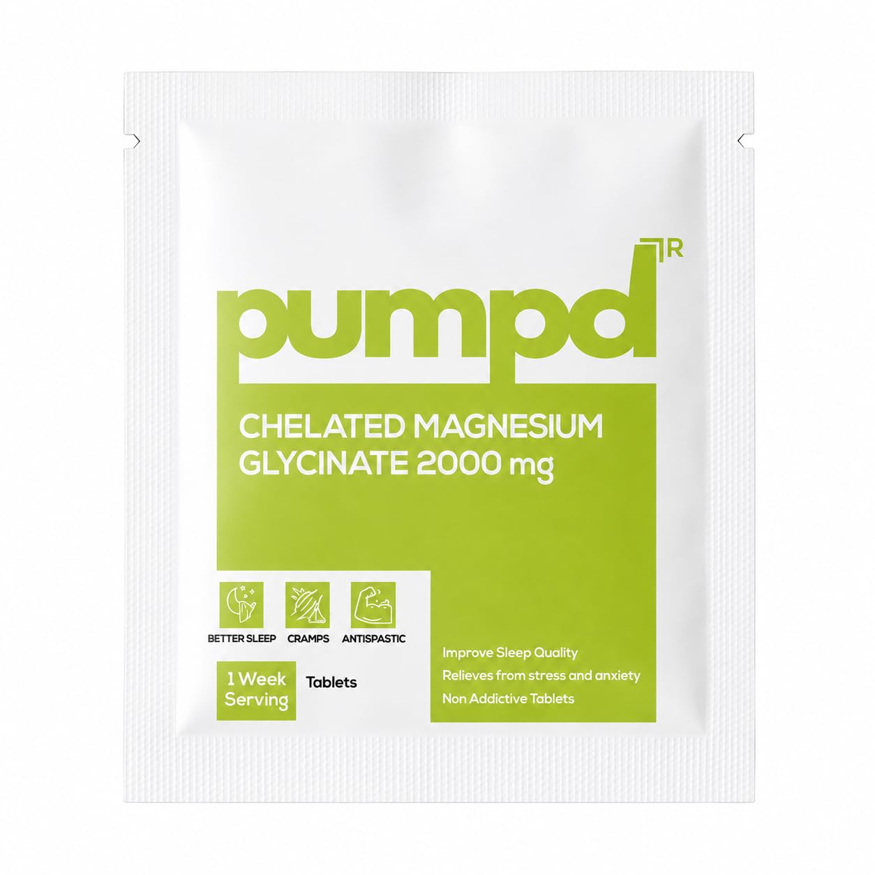 Pumpd Chelated Magnesium Glycinate Sachet, 2000mg Per Serving, 1 Week Pack | Highly Bioavailable | Supports Sleep, Muscle Relaxation & Post Workout Recovery | For Men & Women | Veg Non-Addictive Tablets-image-27