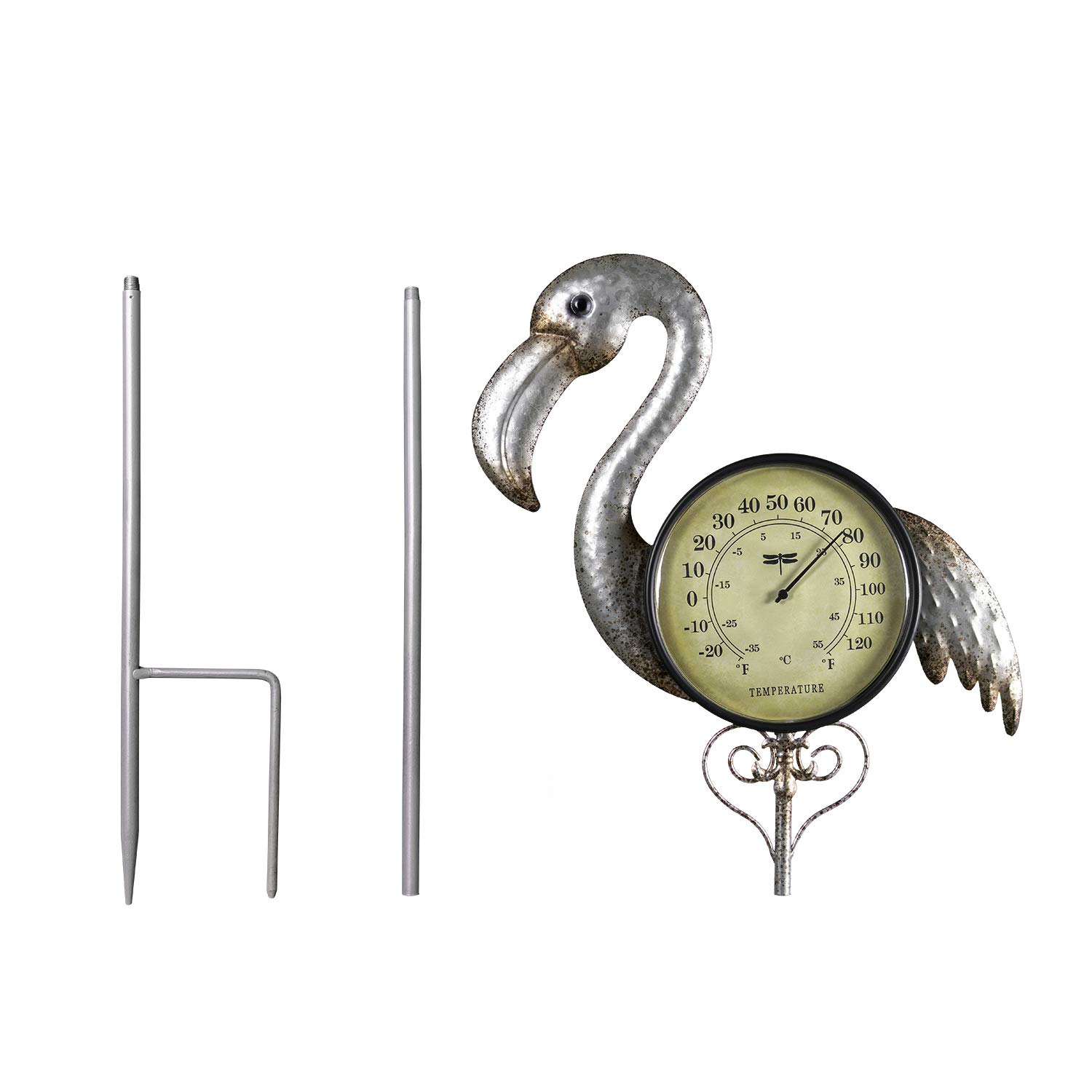 Poolmaster 54580 Außenthermometer Gartenstecker Flamingo Multi