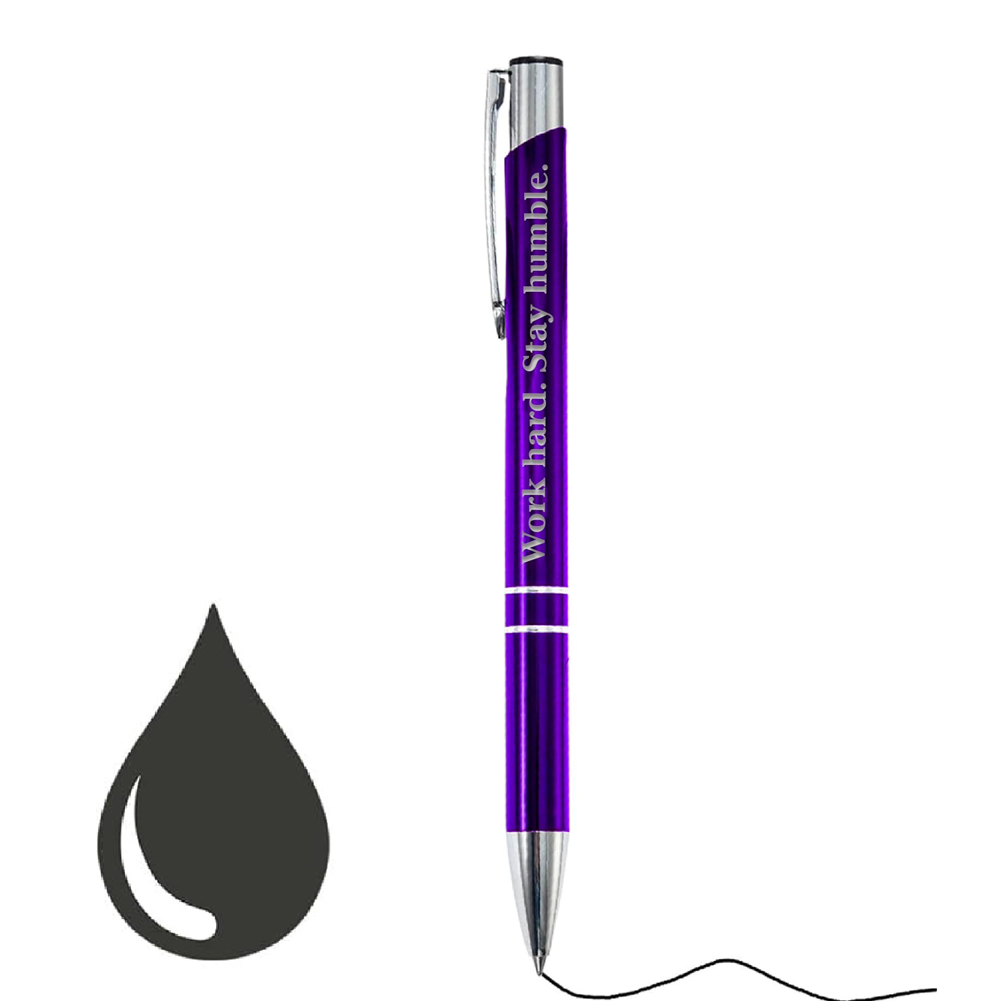 KreateSquare Custom Ballpoint Pen, Personalised with Your Choice of Text, Pen Gifts for Men Women Student, Aluminium, Fine Point & Black Ink, Unique Present