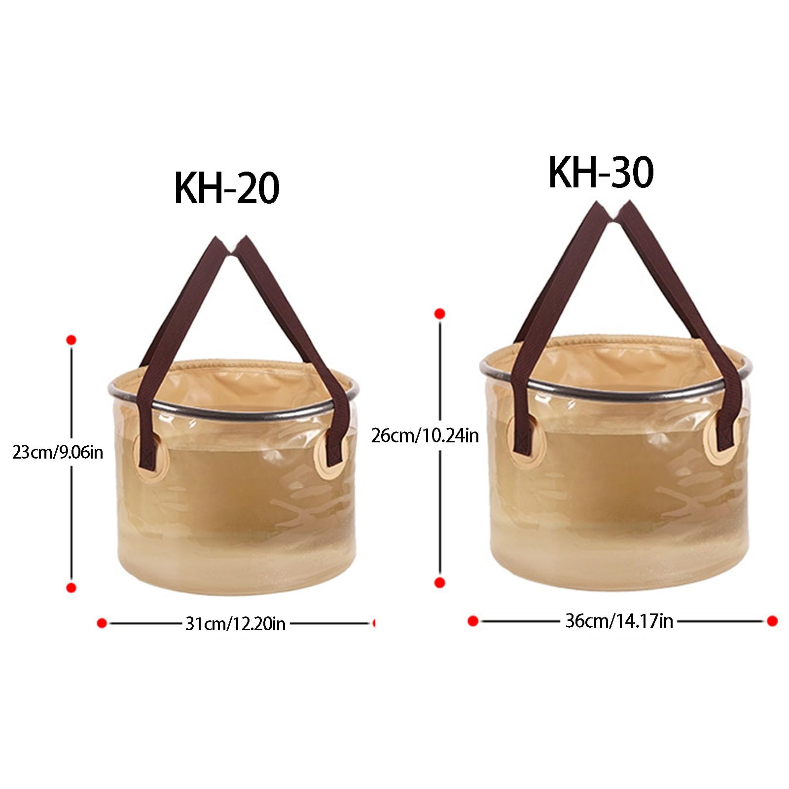 Auslaufsicherer, Faltbarer PVC Wassereimer, 20 l / 30 l, tragbares Design für Camping, Angeln, Outdoor Einsatz mit verstärktem, Wassereimer für Camping, Angeln, Outdoor Aktivitäten mit, PVC