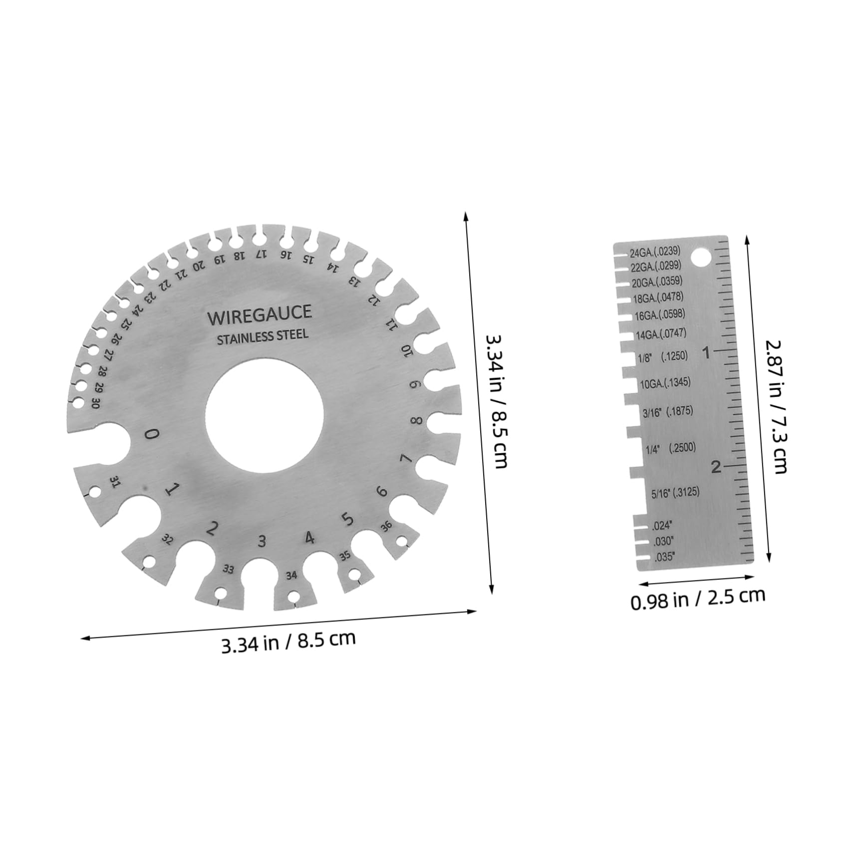 FUNOMOCYA Stainless Steel Welding Gauge Set Metal Thickness Measurement Tool Wire Diameter Gauge Inspection Tool Kit