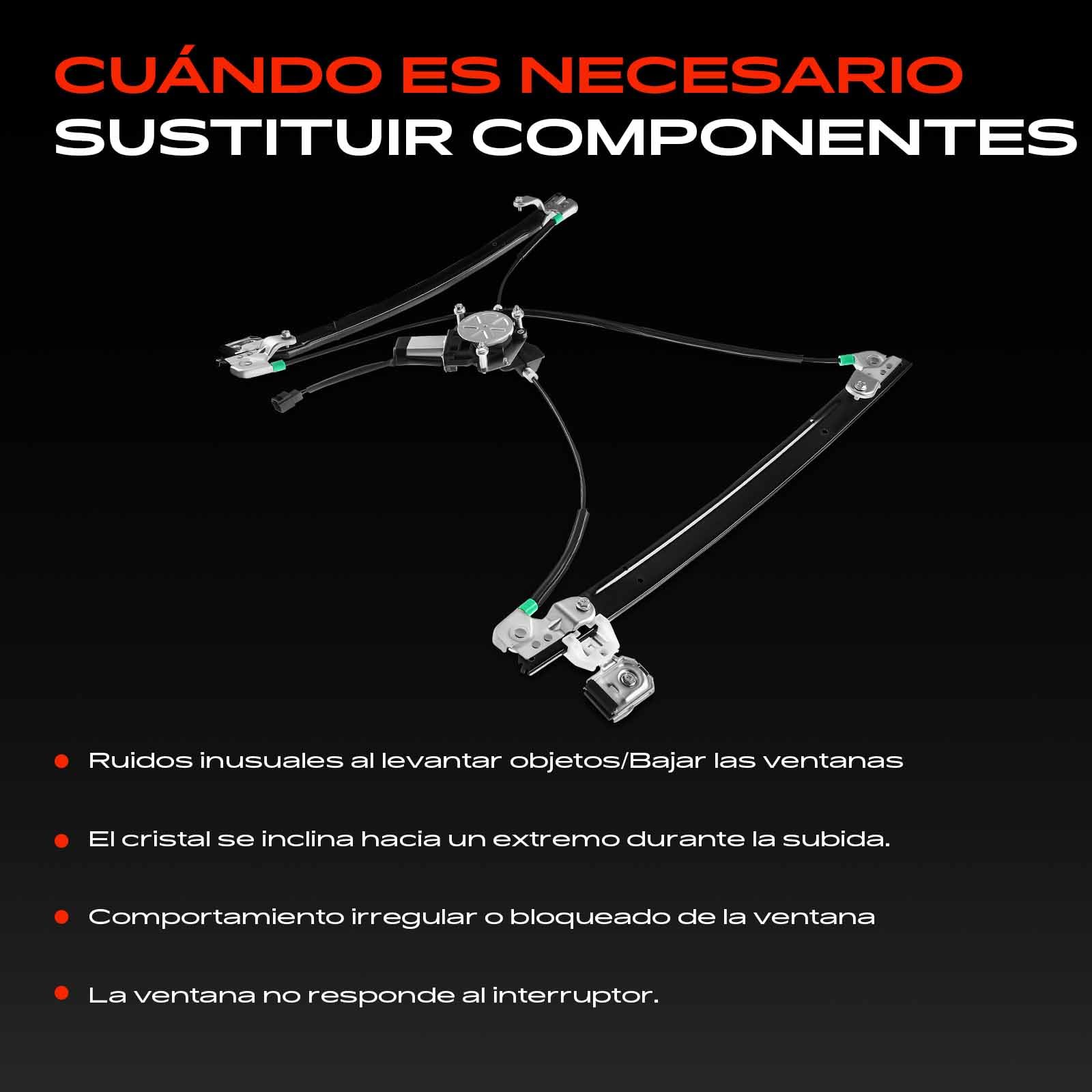 Frankberg Elevalunas Mecanismo elevalunas Eléctrico Con Motor 2 Polos Delantero izquierdo Sin placa 4/5-Puerta Compatible con Voyager IV RG RS Replace# 4894527AA