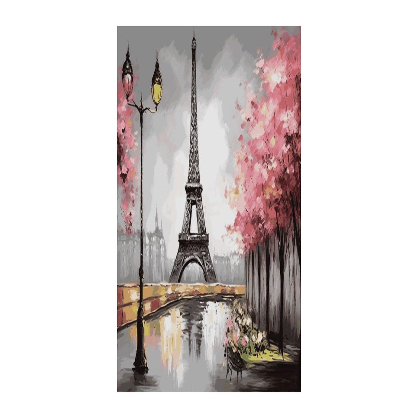 Fekiloot Style Oil Painting Paris Eiffel Tower Door Curtain Room Divider Curtains