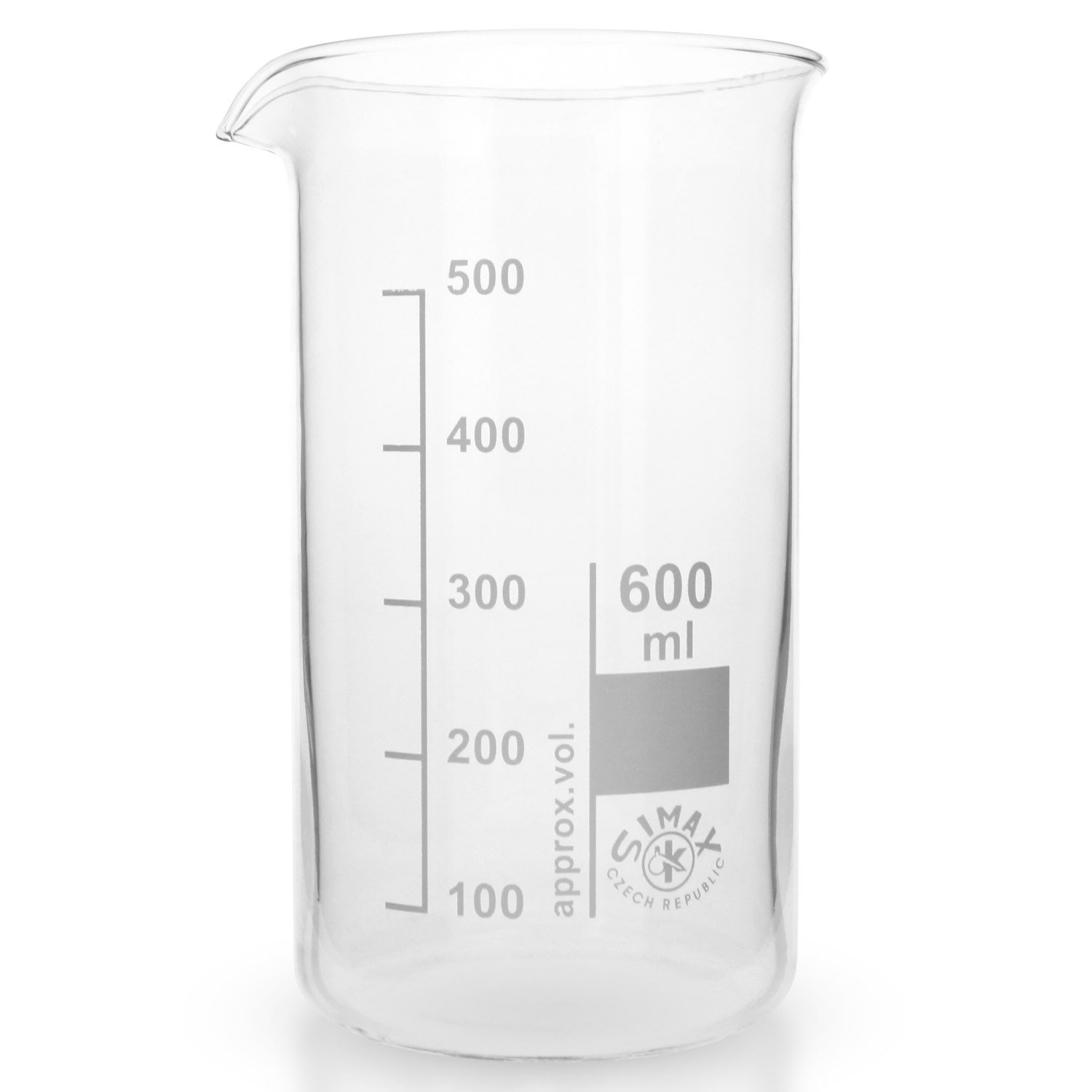 10x Becherglas 600ml aus hitzefestem Borosilikatglas, Hohe Form