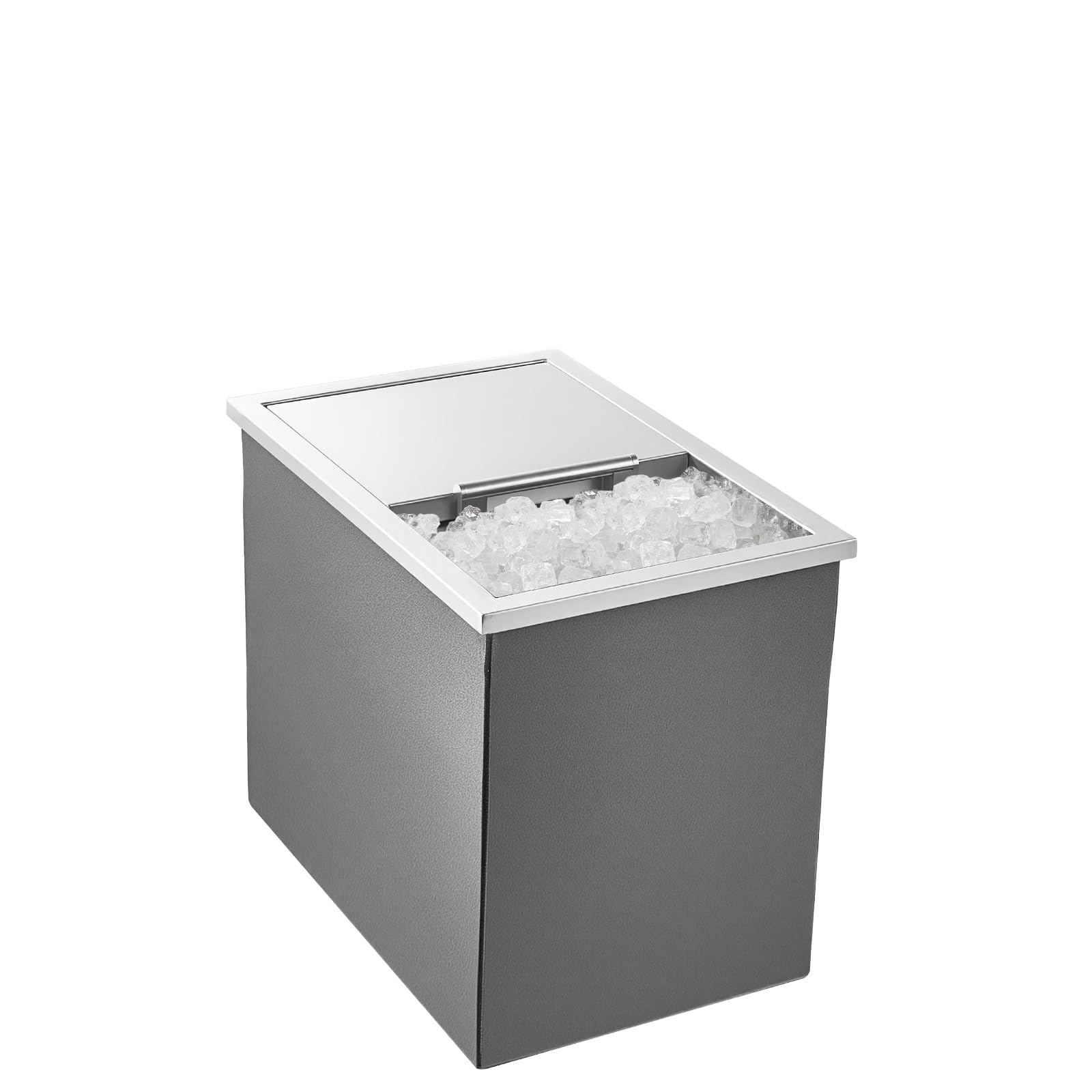 VEVOR Drop in Ice Chest, 18"L x 12"W x 15"H Stainless Steel Drop in Cooler, 28.6 Quart Commercial Ice Bin with Sliding Lid for Outdoor Kitchen Patio Bar, Drain-pipe Set Included, for Cold Wine Beer