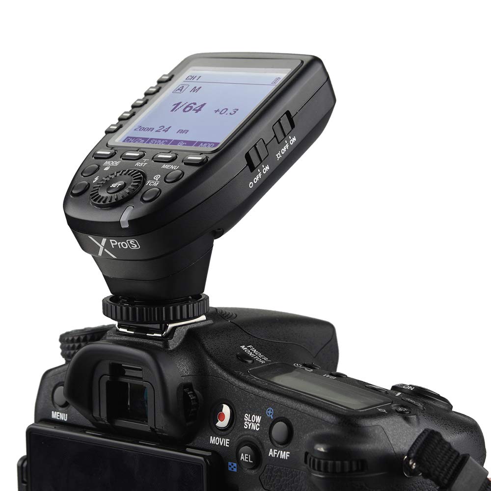 Godox Xpro-S Disparador a Distancia de Flash TTL con Sistema Inalámbrico de Godox X 2.4G, 1 / 8000s, HSS, TTL, para Sony a7II, a7, a99, ILCE-600L, a9, A7R, A7RII, a350, DSC-RX-10, etc