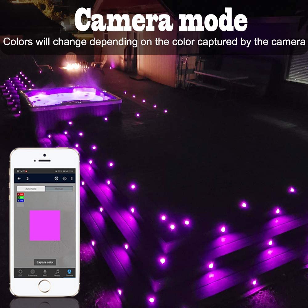 LED Bodeneinbauleuchten Arbeitet mit Alexa,IFTTT,Wifi Wireless Smart Phone Ø45mm IP67 Wasserdicht LED Einbaustrahler Full Kit