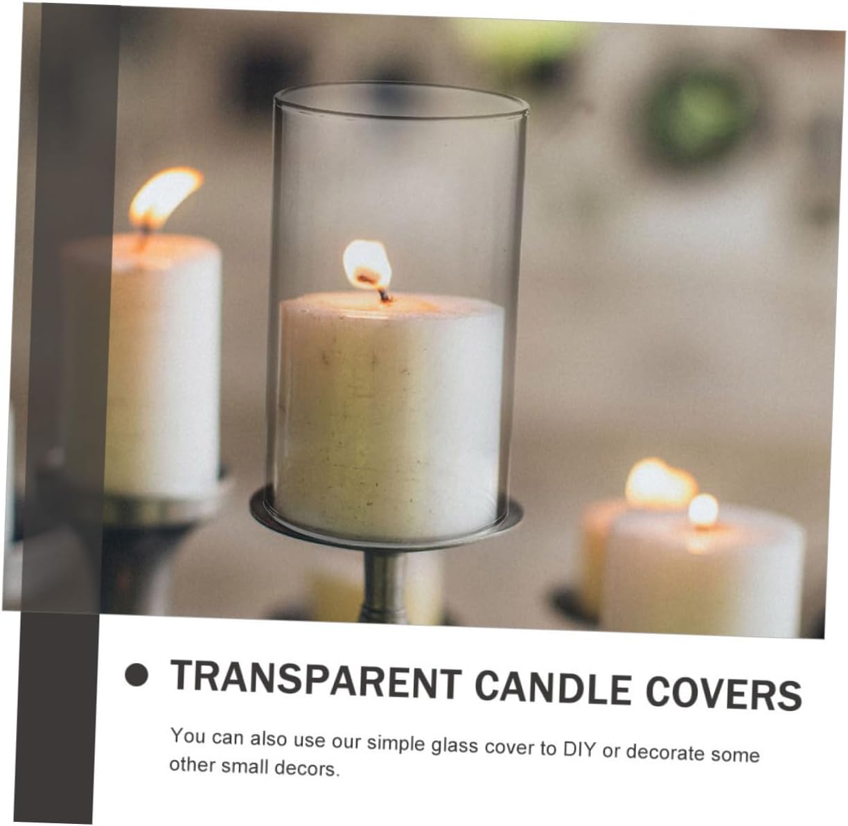 Zerodeko Cylindrical Glass Candle Shade Open-Ended Candleholder for Home Decor Elegant and Design for Romantic Settings and Centerpieces