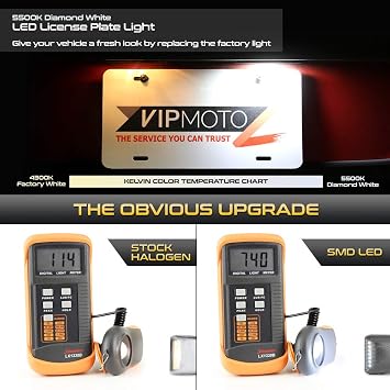 VIPMOTOZ Full LED License Plate Light For Cadillac Escalade Chevy Silverado 1500 2500 3500 Suburban Tahoe GMC Sierra 1500 2500 3500 Yukon XL Tag Lamp Assembly Replacement