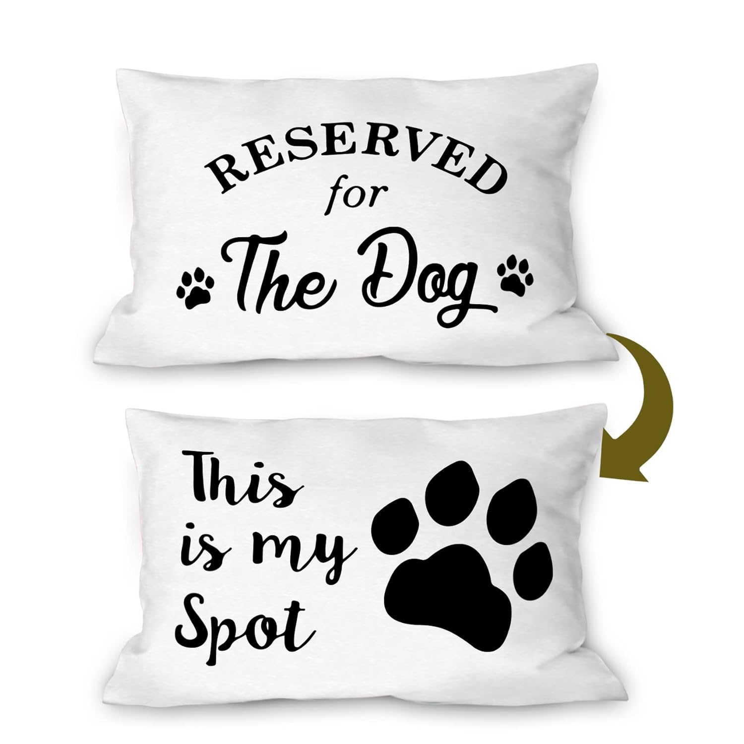 Burosev Funny This is My Spot Dog Paw Soft Reversible Throw Pillow Cover Reserved for The Dog Decorative