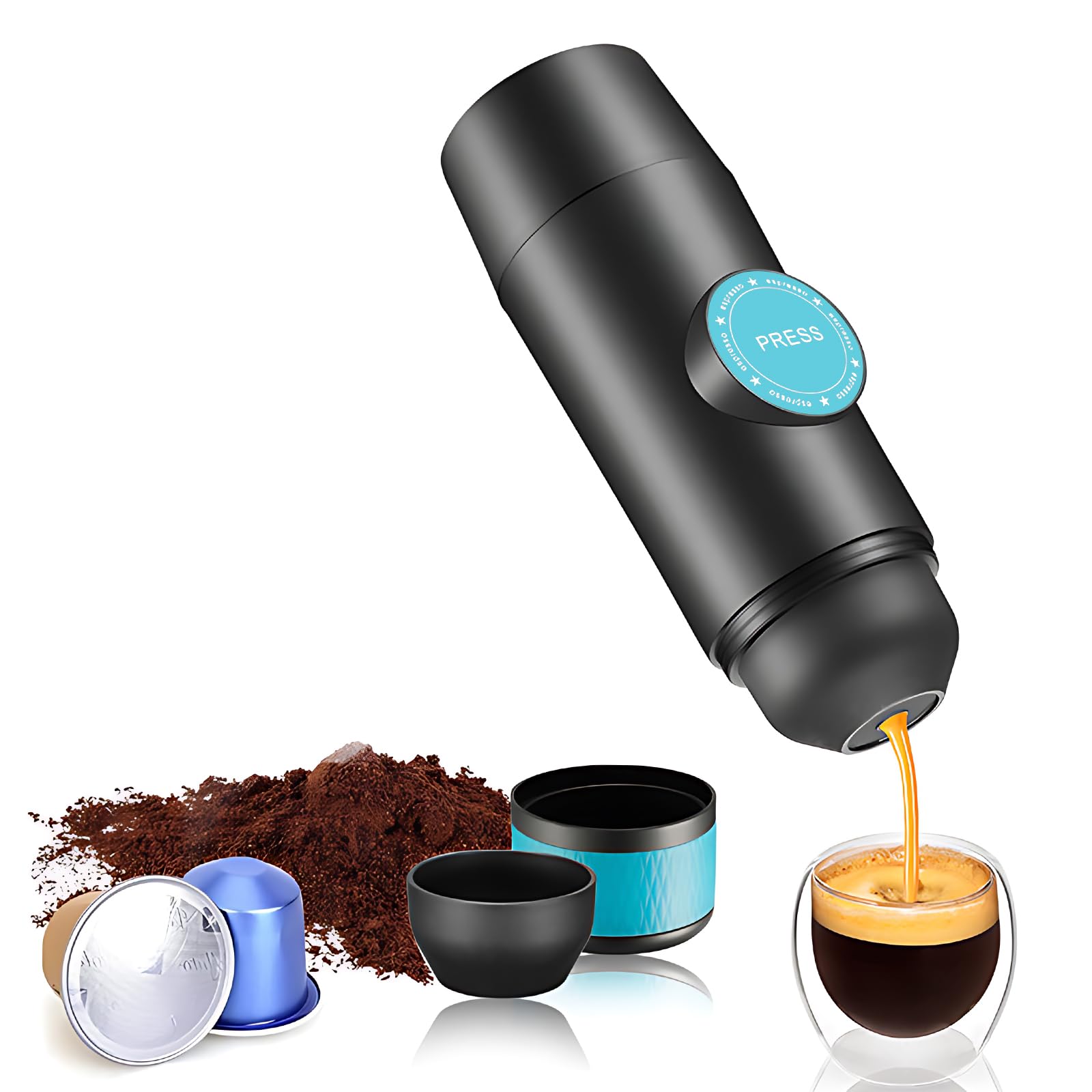 Sponsored Ad – Irovami Portable Electric Espresso Coffee Machine Cordless Heating Double Serve Mini Coffee Maker with 2-IN-1 Coffee Powder/Capsule Bin 15Bar Pump Pressure Auto Built-in 2000mAh Battery