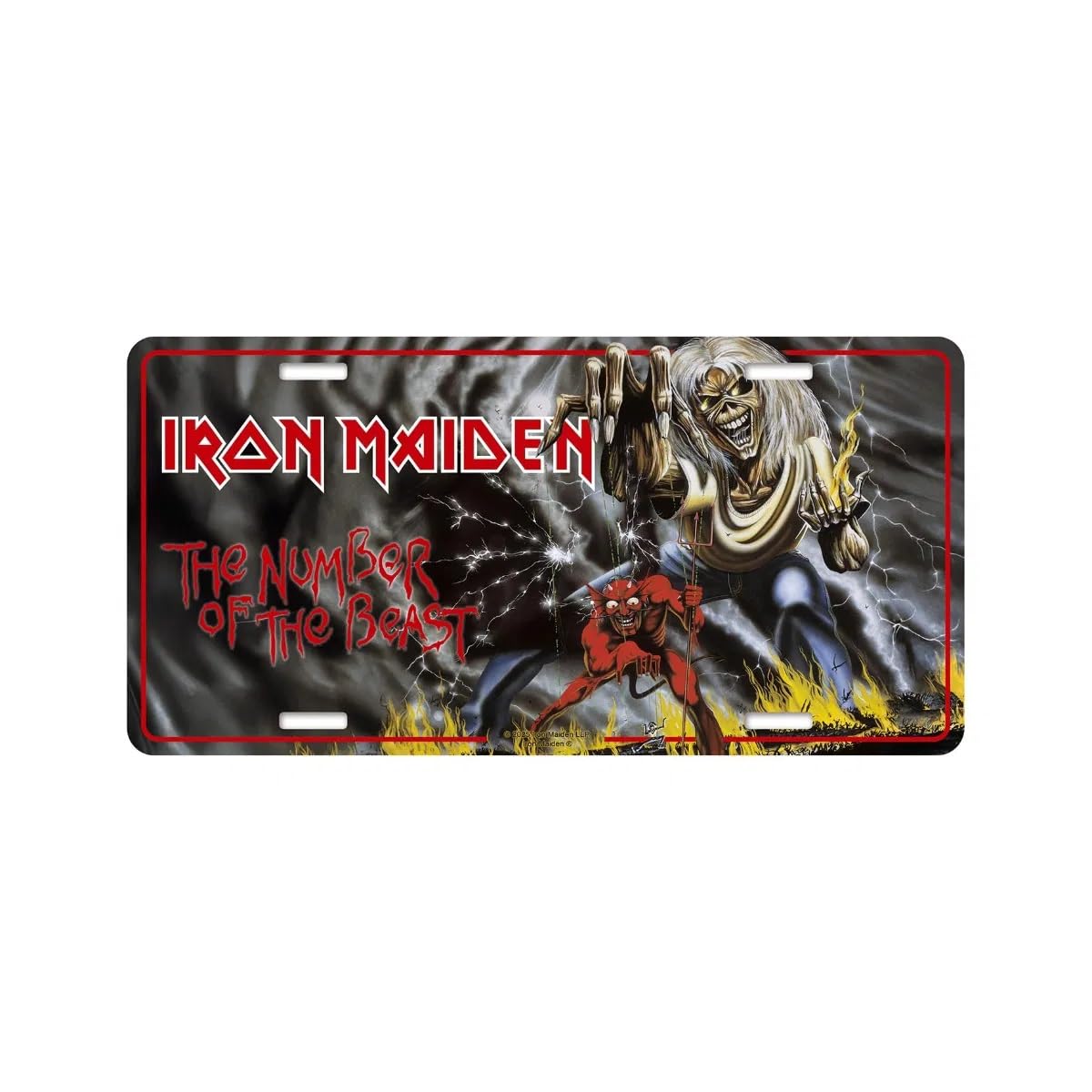 Razamataz Multicolour Iron Maiden Number Of The Beast American Style Number Plate