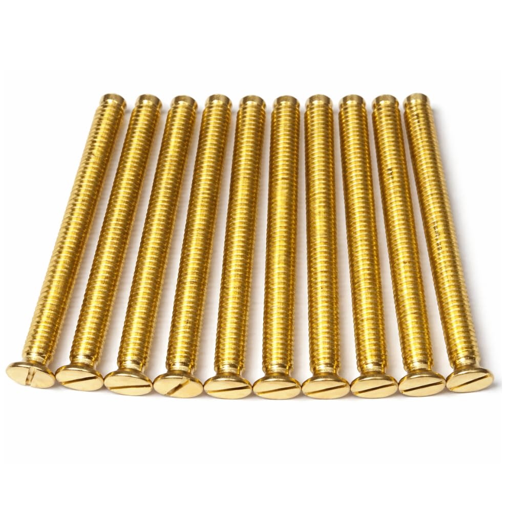 M3.5 Brass Slotted Socket Screws – Raised Countersunk Head – DIN965 Standard – Steel – Electrical Fixings (20, 50mm)