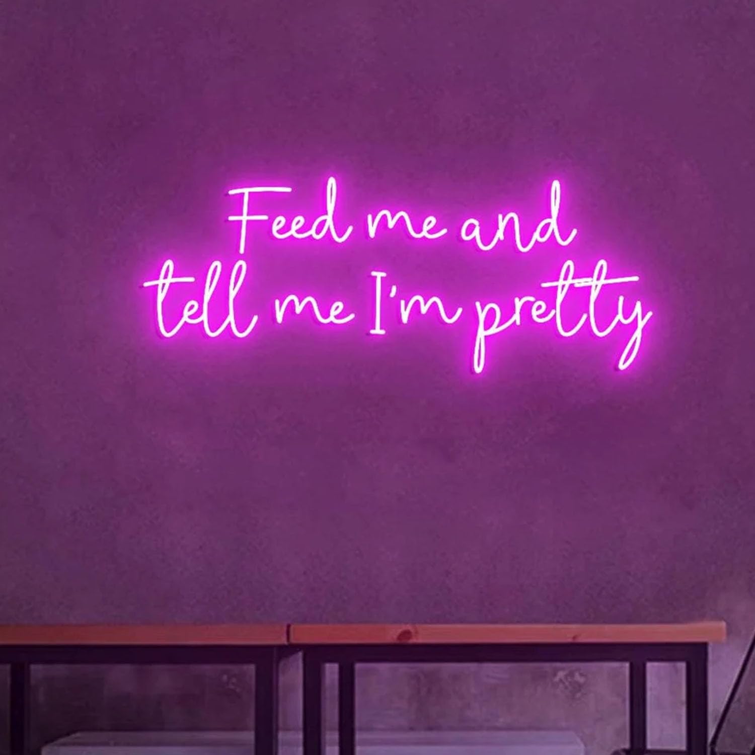 Custom Neon Lights Feed me and tell I'm pretty, Feed Me Restaurant Wall Neon Light, Feed me Sign Wall, Food Restaurant Wall Decor Ideas