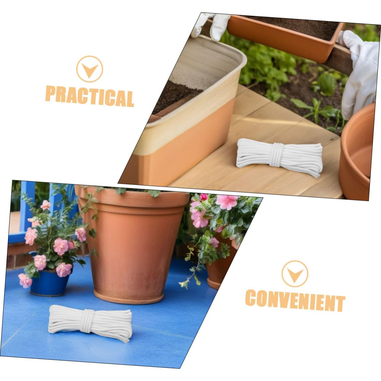 Abaodam Filamento Autoirrigante Per Piante Metri Filo Di Cotone Bianco Impianto Di Irrigazione a Goccia Stoppino Capillare Per Piante in Vaso e Fioriere