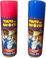 Kit Tinta da Alegria AZUL E ROSA, Conjunto com 2 Tintas para Cabelo Temporárias 150ml Cada Sai Com Água Ideal Para Cabelo Maluco e Dia das Crianças