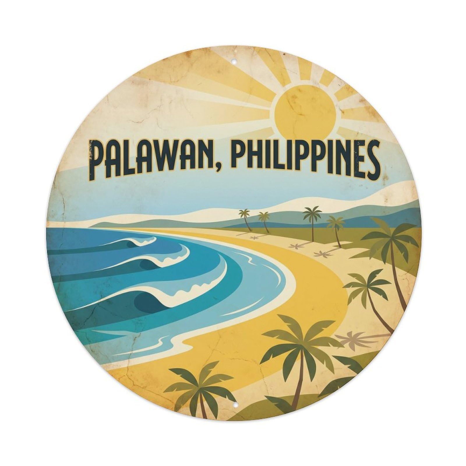 Long Beach Island Adventure Coron Philippines Travel Metal Tin Sign