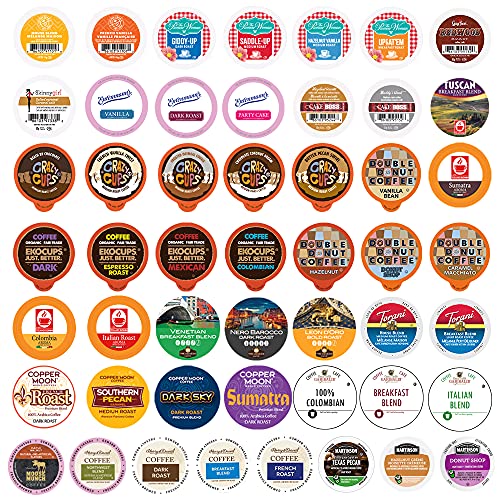 Crazy Cups Variety Pack, Single Serve Pods for Keurig K-Cup, Assorted Flavors like Espresso, Dark Roast, Breakfast Blend, Coffee, 50 Count
