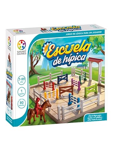 Smartgames- Escuela De Hípica, Juegos De Mesa Niños 7 Años, Puzzles Infantiles, Rompecabezas Niños Y Niñas, Juegos Educativos Y Juegos Ingenio con 80 retos