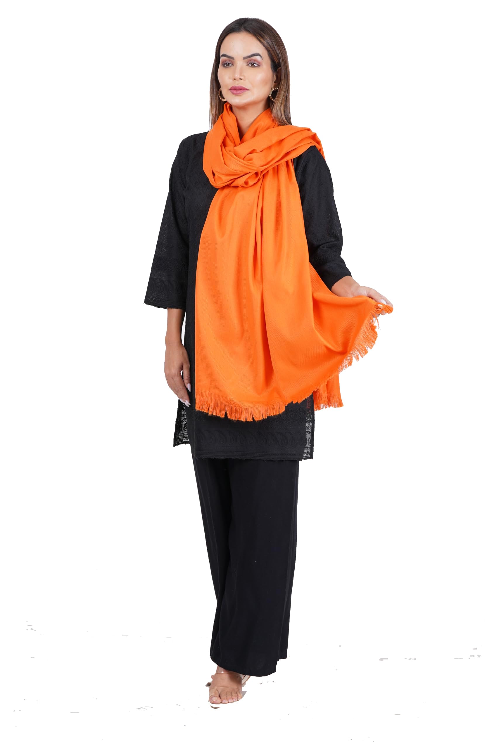 v vrinde Pure Woolen Solid Orange/Bhagwa Shawl/Kesari shawl Shawl (Size 46X92 Inch) SWL 2335-picture-33