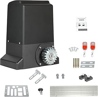 Schiebetorantrieb 370W torantrieb Garagentoröffner mit 2 Fernbedienungen bis 800kg elektrische schiebetür Toröffner mit Automatische Schließfunktion für Hotel, Fabrik