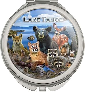 GRAPHICS & MORE Lake Tahoe California CA Nevada NV Animals Bear Cougar Deer Compact Travel Purse Handbag Makeup Mirror