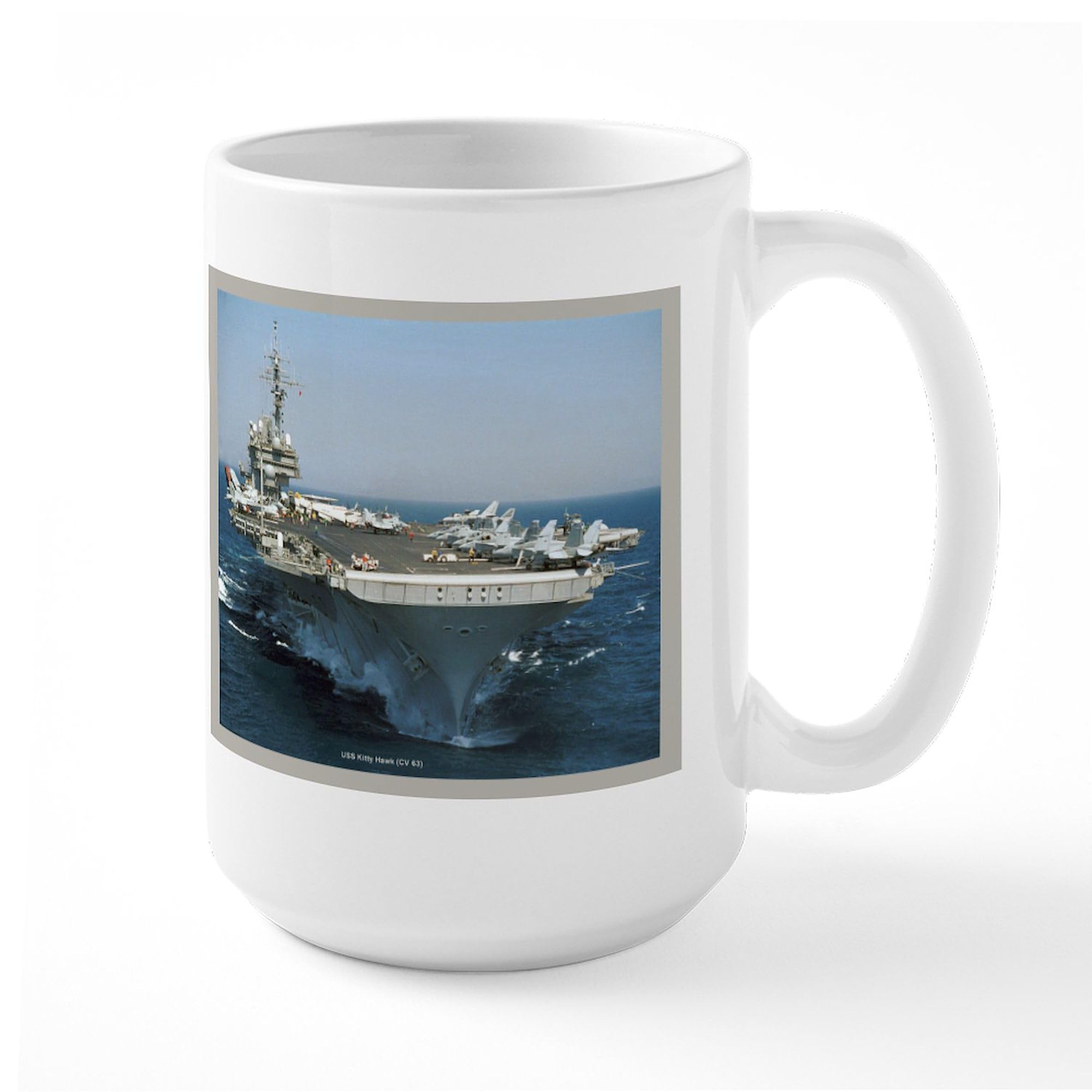 USS Kitty Hawk Large Mug 11 oz (320 Ml) Ceramic Coffee Mug Printed Coffee and Tea Ceramic Mug- 320 ML Ceramic Coffee Mug