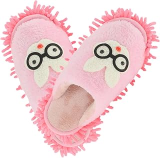 GRADENEVE Zapatillas De Limpieza Desmontables para El Hogar Cómodas y Suaves con Diseño De Conejito Limpiar Suelos En Color