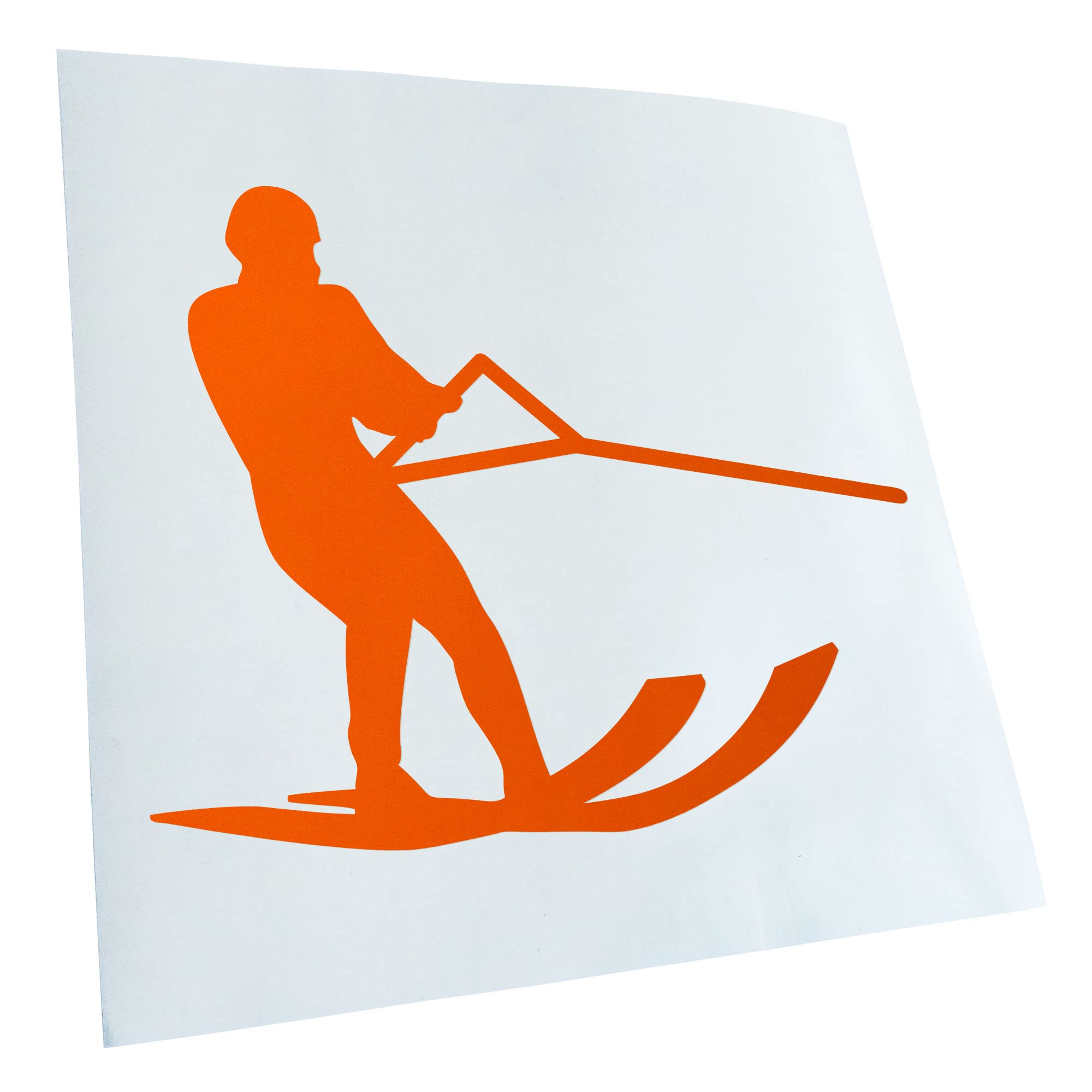Kiwistar - Car Sticker - Water Ski Sportsman Figure - Orange - 30 x 24 cm - Rear Window Car Sticker Weatherproof for Car Truck Moped Truck - Sticker Exterior Self-Adhesive Tuning Accessories for