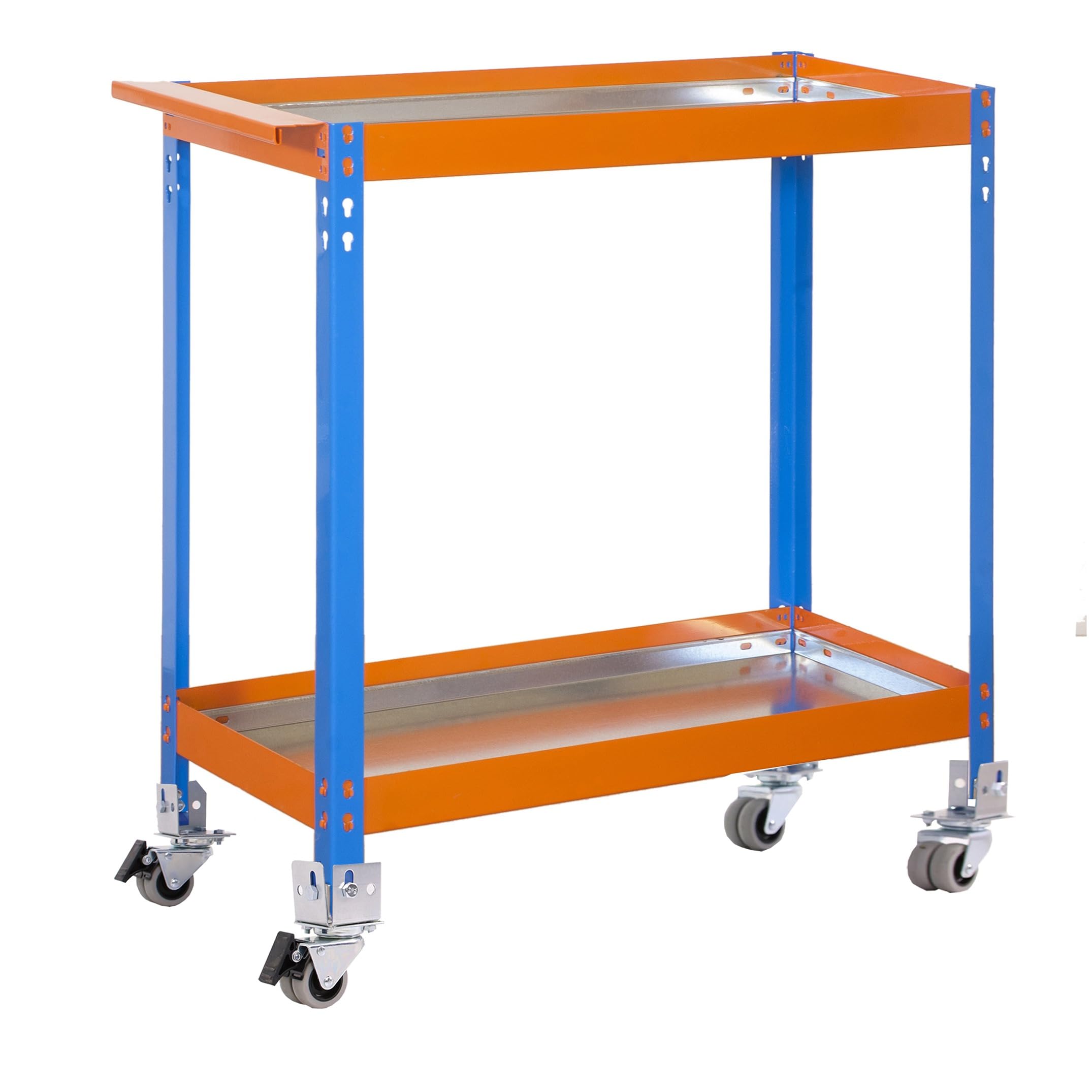 Simon Rack Carro Herramentas Taller, Banco Trabajo, Capacidad Carga 75 kg, 1030x900x400 mm, Azul/Naranja/Galva - Wagon