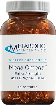 Metabolic Maintenance Omega-3 - High EPA & DHA Fish Oil - Mindset & Neurotransmitter Support - Brain & Cardiovascular Function - 90 Servings - 90 Softgels