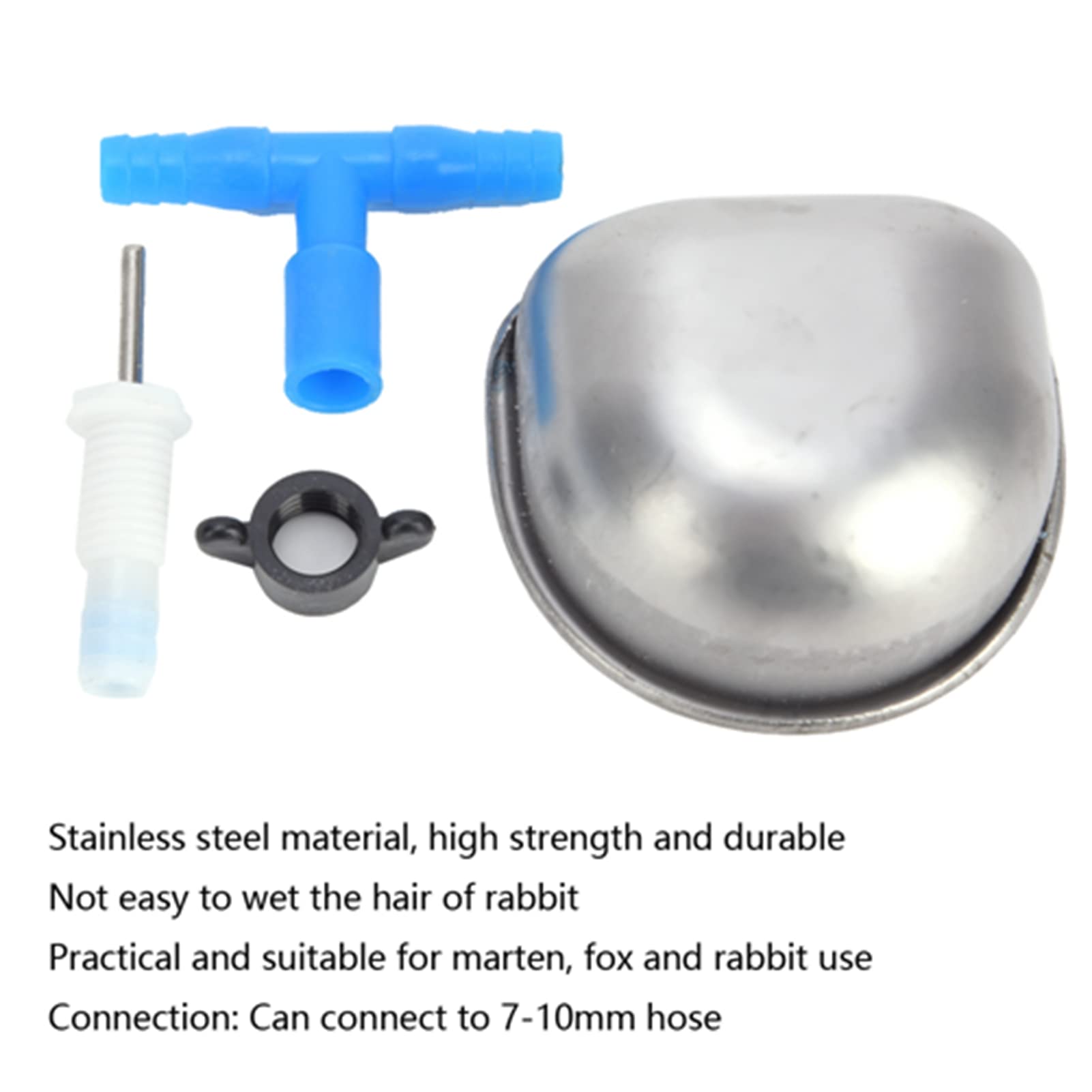 10 Set Bevitore di Coniglio in Acciaio Inossidabile, Distributore di Acqua per Conigli Ciotola per Acqua Potabile Bevitore di Coniglio Automatico Rimovibile Appeso Gabbia per (T-shirt siamese)