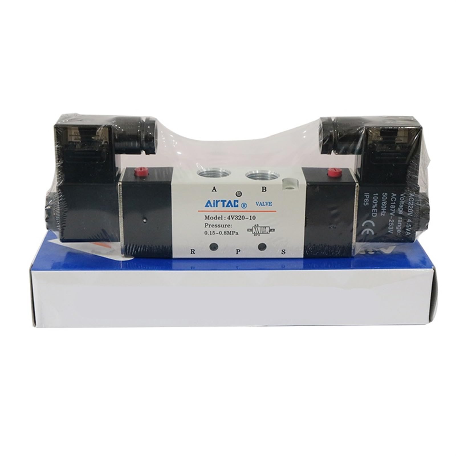 4V320-10 Solenoid Valve 220v Two-Position Five-Way Reversing 24v Coil Cylinder(4v320-10 220V)