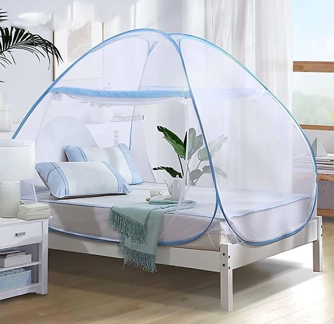 Mosquito Net for Double Bed, Queen Size, Foldable, Polyester 30GSM, PVC Coated Steel Wire, Blue (B0D9QDNZXV) Amazon Price History, Amazon Price Tracker