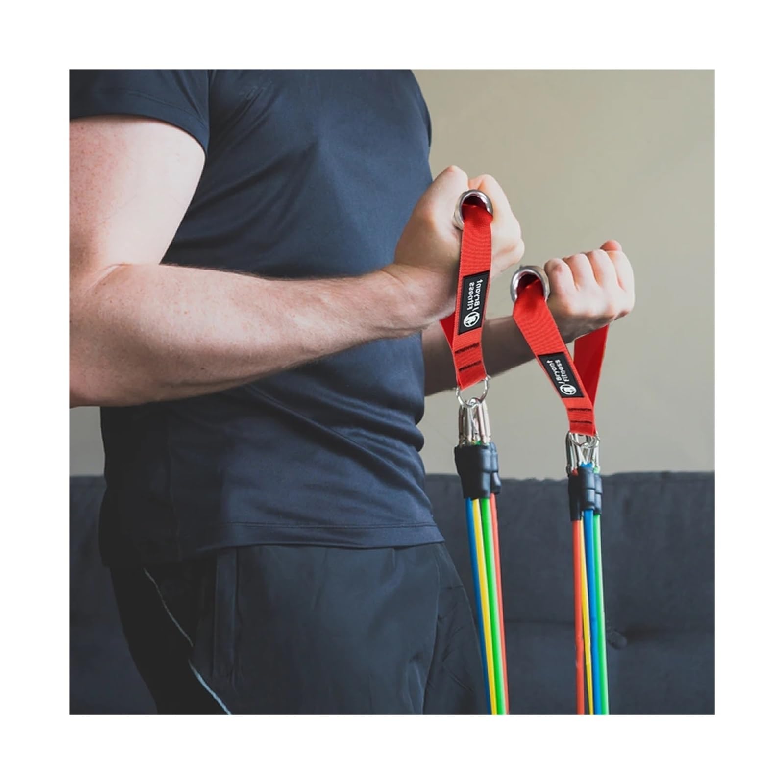 Maniglie per bande di resistenza Maniglie da palestra in metallo da allenamento Impugnatura in lega di alluminio resistente con borsa con gancio for accessori for fasce di resistenza con attacco for m