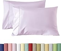 Vista 10 de WINLIFE Juego de 2 fundas de almohada 100% algodón con estampado floral de jardín (estándar 20 x 26 pulgadas, lila)