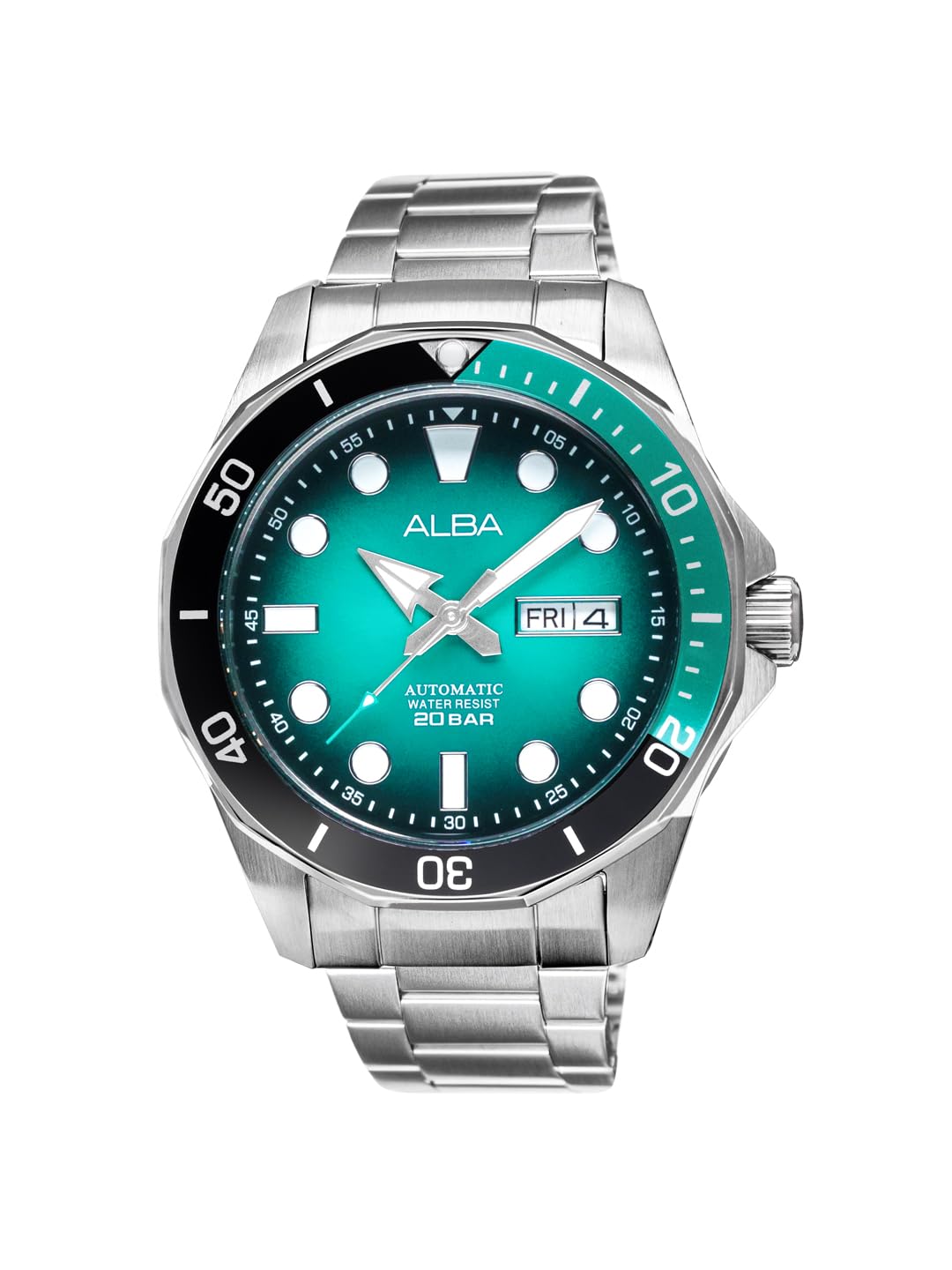 Turquoise + Black Gradation Dial Watch AL4545X1, Men's Sporty Timepiece-image-13