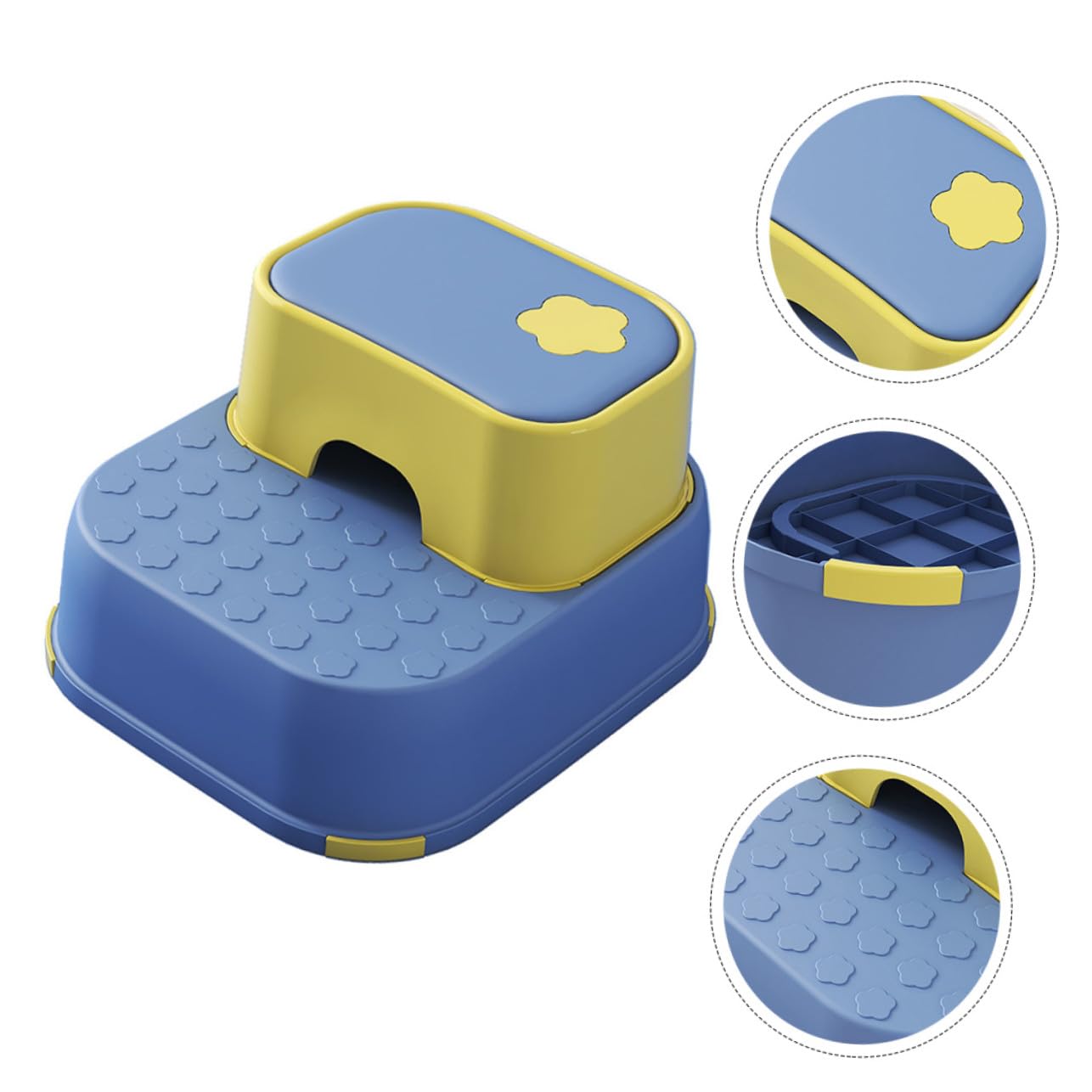 Taburete Infantil Doble Escalón Antideslizante de PP para Baño Cocina y Dormitorio Banco Seguro y Ligero para Bebés y Apoyo Multifuncional para Entrenamiento y Aseo Diario