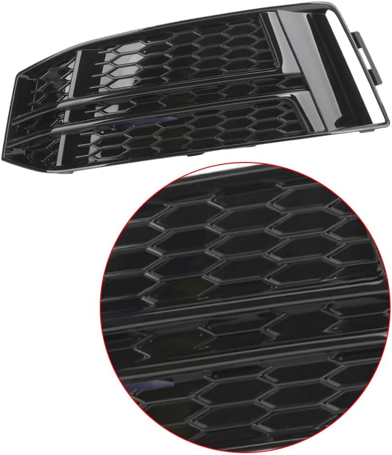 Front Bumper Fog Lamp Cover, Fog Light Frame Replaces 8W0807681F,8W0807682F Compatible with Audi S4/A4 B9 S-LINE 2016-2018, 2 pcs (Glossy Black)