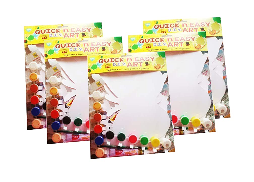 5-Pack Quick n Easy Do-It-Yourself painting kit by Lilly Caur for kids/adults 3-80 years old - 10H X8W w/Artworks - Holidays #01