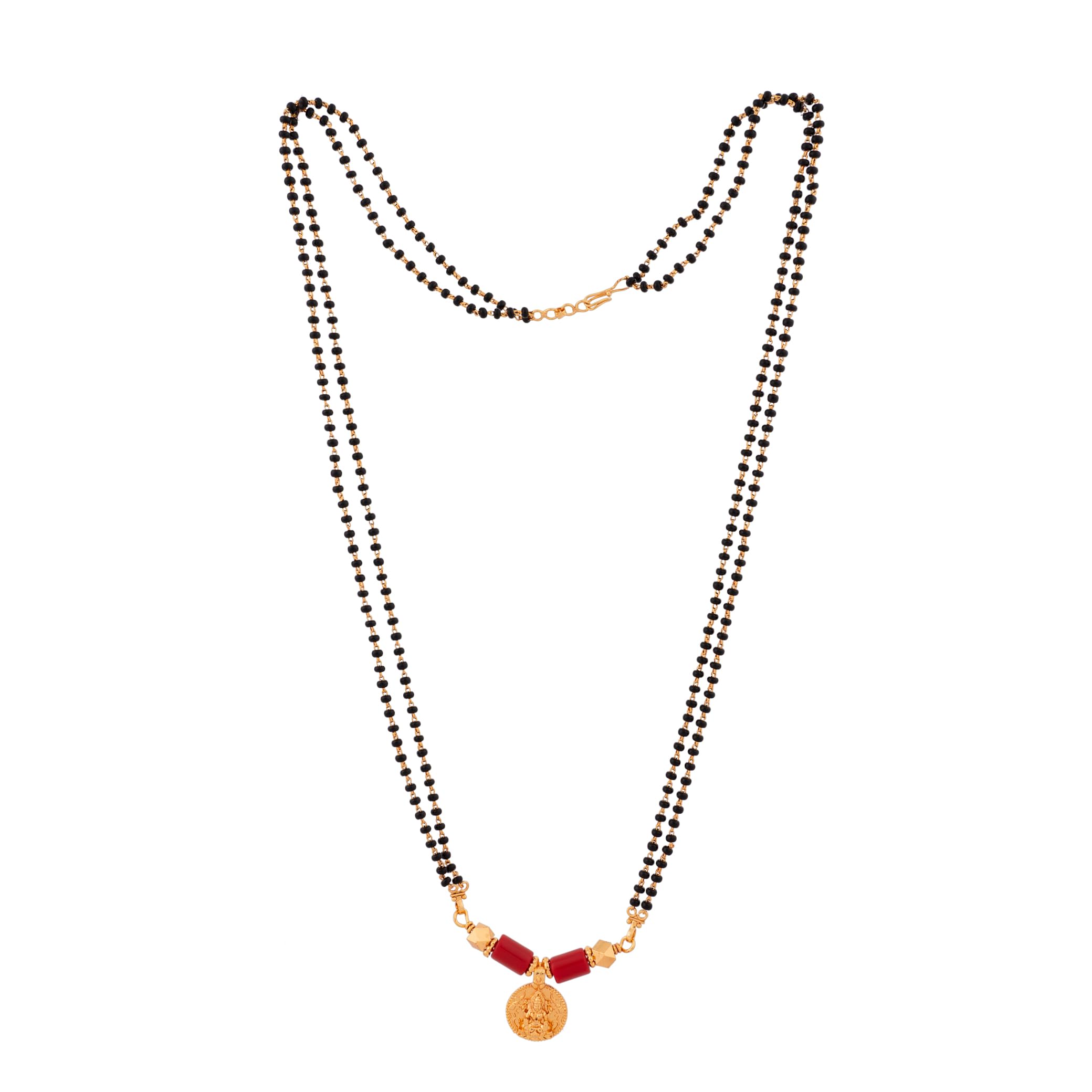 black beads Mangalsutra karimani 24" Medium length with vati No.1194