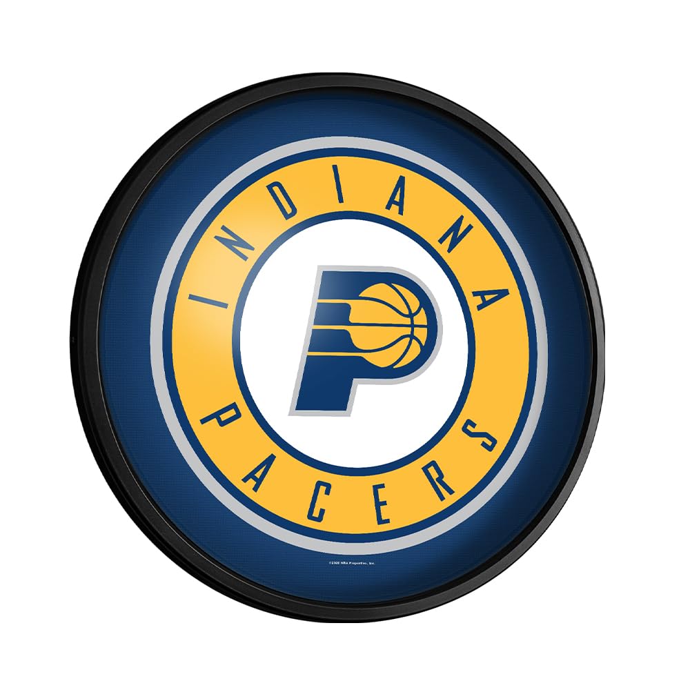 The Fan-Brand NBA Indiana Pacers: Round Slimline Lighted Wall Sign- Sports Decor for Home, Game Room, Fan Cave & Garage - USA Made
