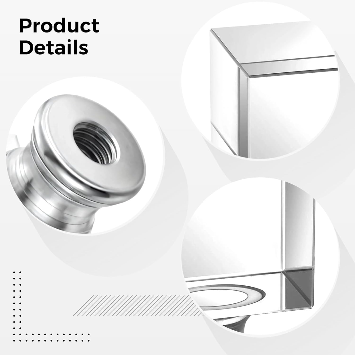 Table Lamps Crystal Lamp Finials, Decorative Cube Crystal Lamp Toppers with Chrome Bases, Square Clear Glass, Two Pcs, 1/4-28 Thread Standard Fitting