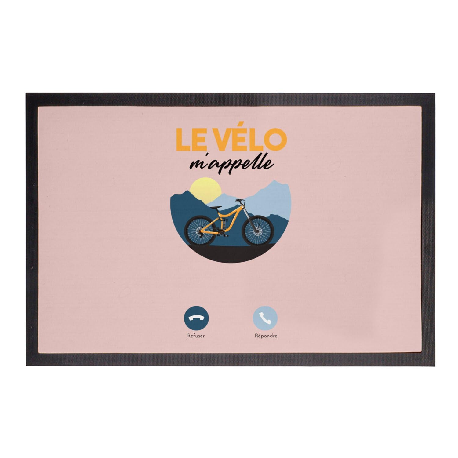 Tapis de cyclisme rose paillasson VTT pour stopper la saleté entrée maison 75x50cm