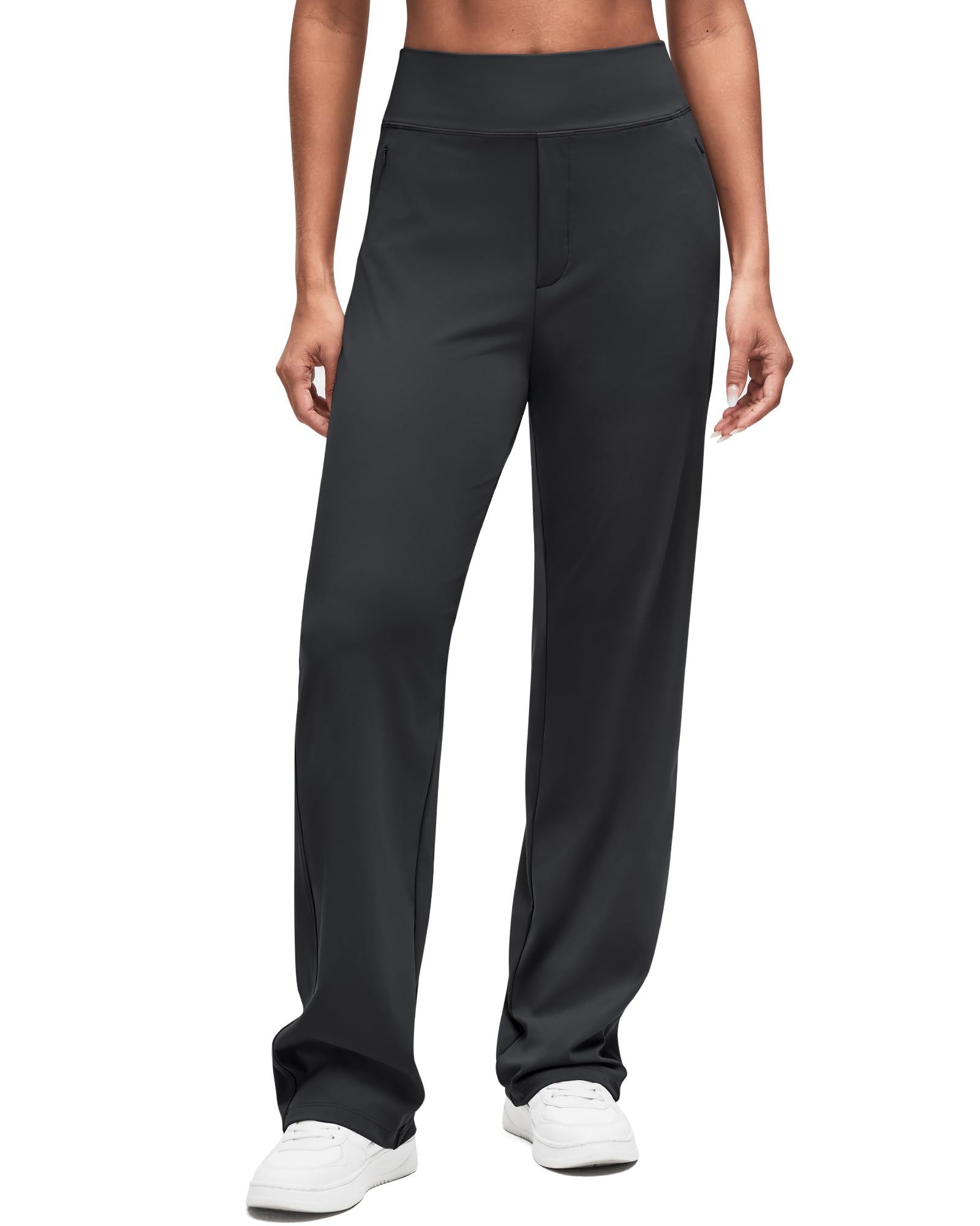 G4Free ShiftReady Women Dress Yoga Pants with Hidden Zipper Pockets High Waist Work Trousers Travel Slack Petite Regular