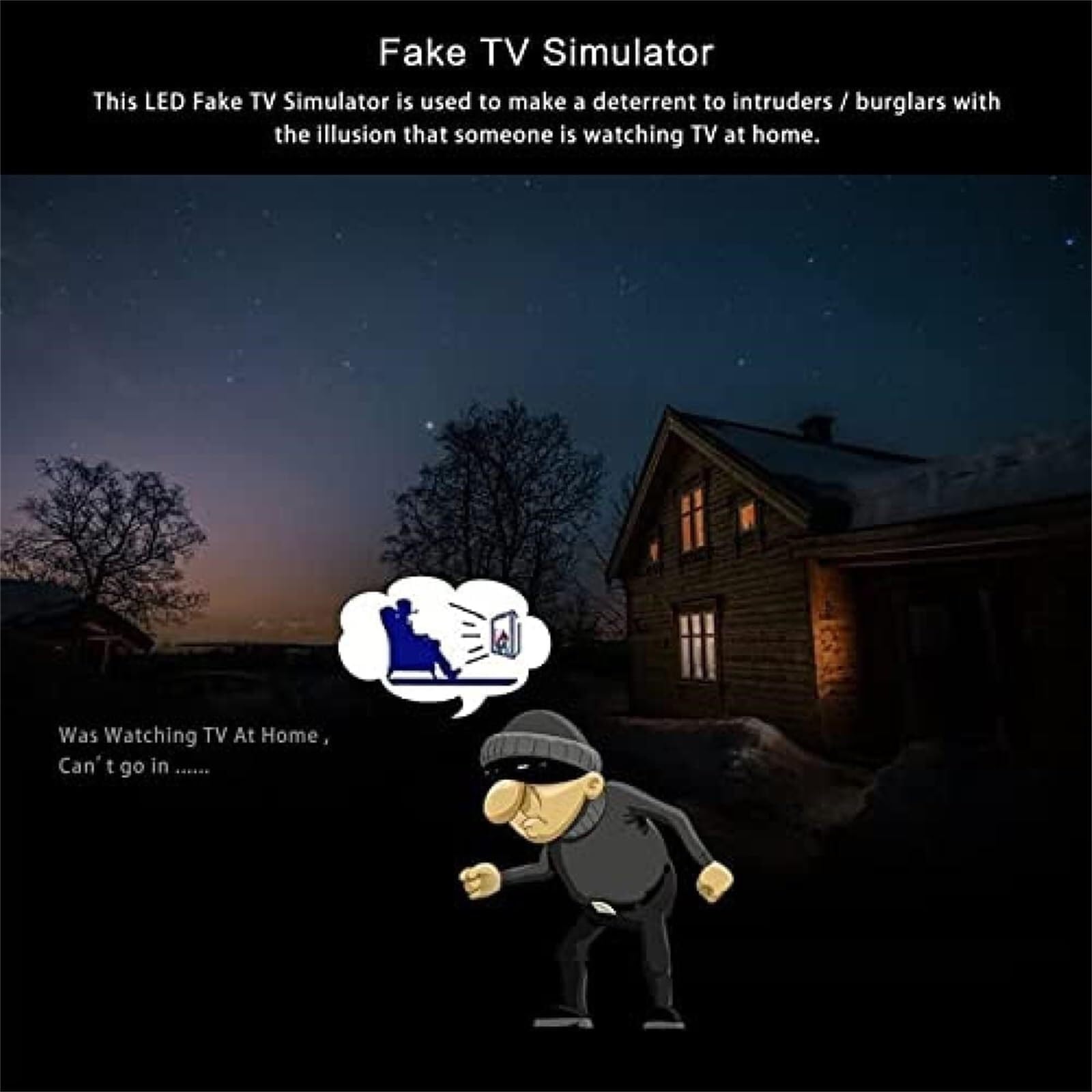 LED Fake TV Simulator mit Timer und Lichtsensor - Home Security Anti Diebstahl Einbrecher Abschreckung zum Schutz vor Einbruch